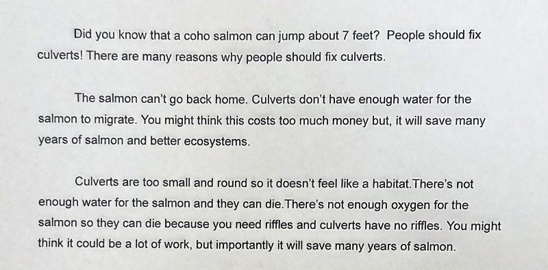 Young students speak up for salmon